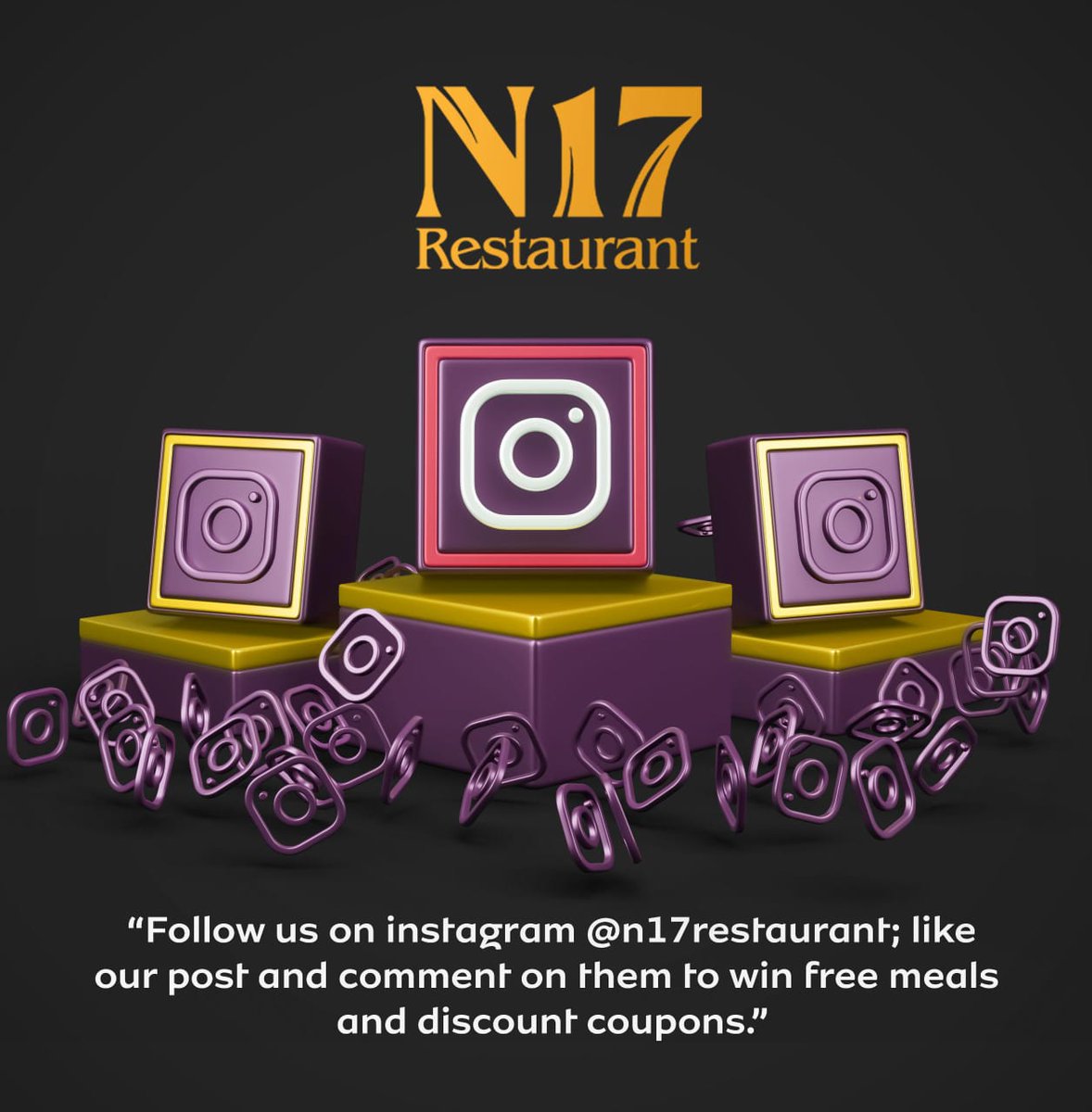 Follow us, comment and share to win free food and discount coupons