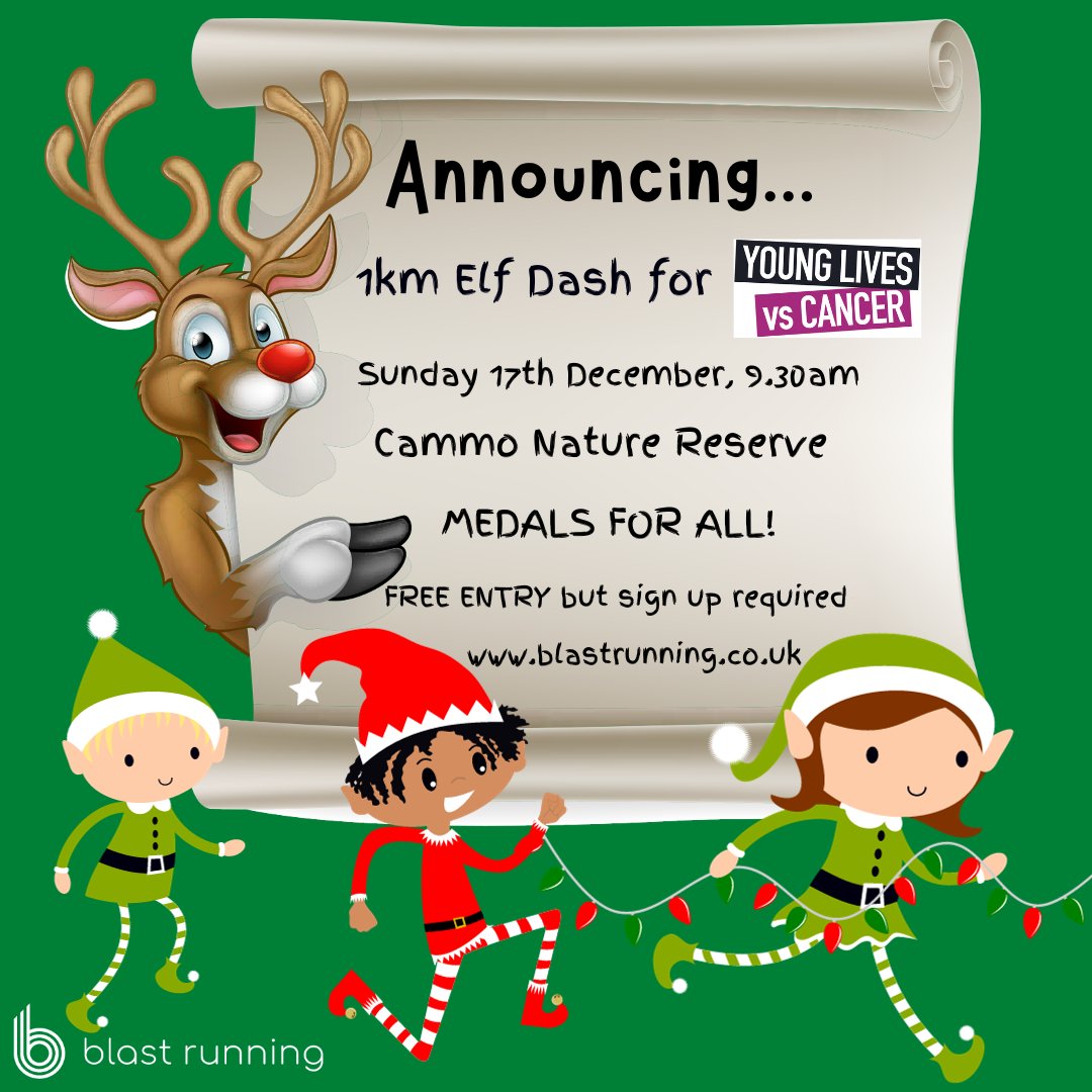Timing change - to help families take part in both the Elf and Santa Dashes we have moved the kids event to 9.30am and the adults (and over 11s) to 10am on Sunday 17th December