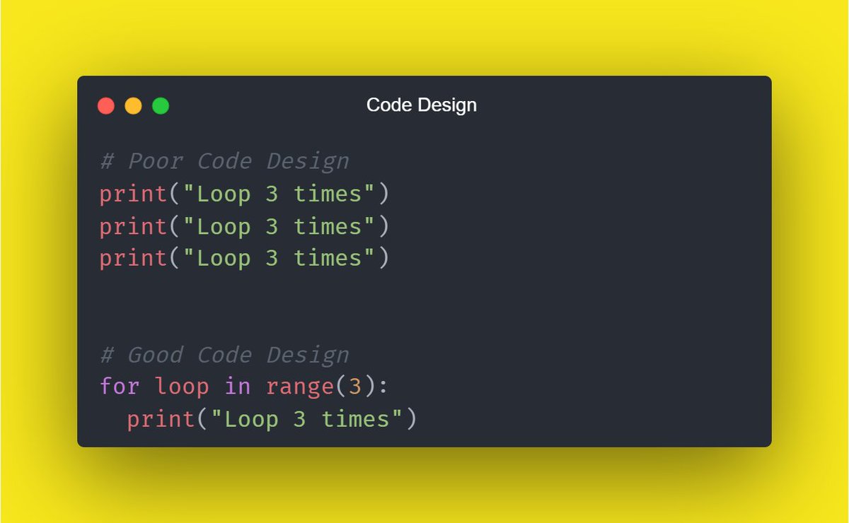saeedhalabi_'s tweet image. 💡Tip: Writing code that's easy to understand and work with is key! 🛠️
It's like creating clear instructions for a recipe - simple and organized.
Good code design makes coding smoother, less confusing, and your projects more awesome! 🚀💻
#CodeDesign