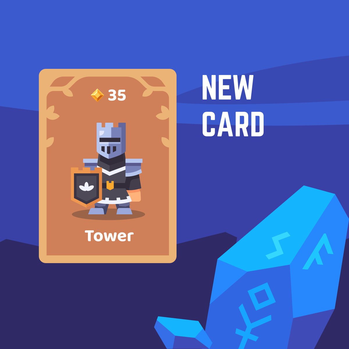 Introducing the Tower! As a Rook in training, he has the ability to travel two spaces per turn. Will you choose the Tower to be in your deck?
#chess #deckbuilding #mobilegame
