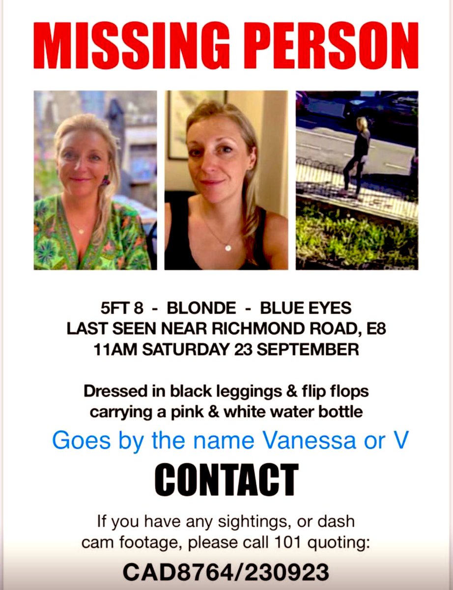 Hearing more about this lovely lady from friends on what’s app. She’s the mum of kids at a school near some friends. 

Huge community effort looking for her at the moment. Please share London friends xx