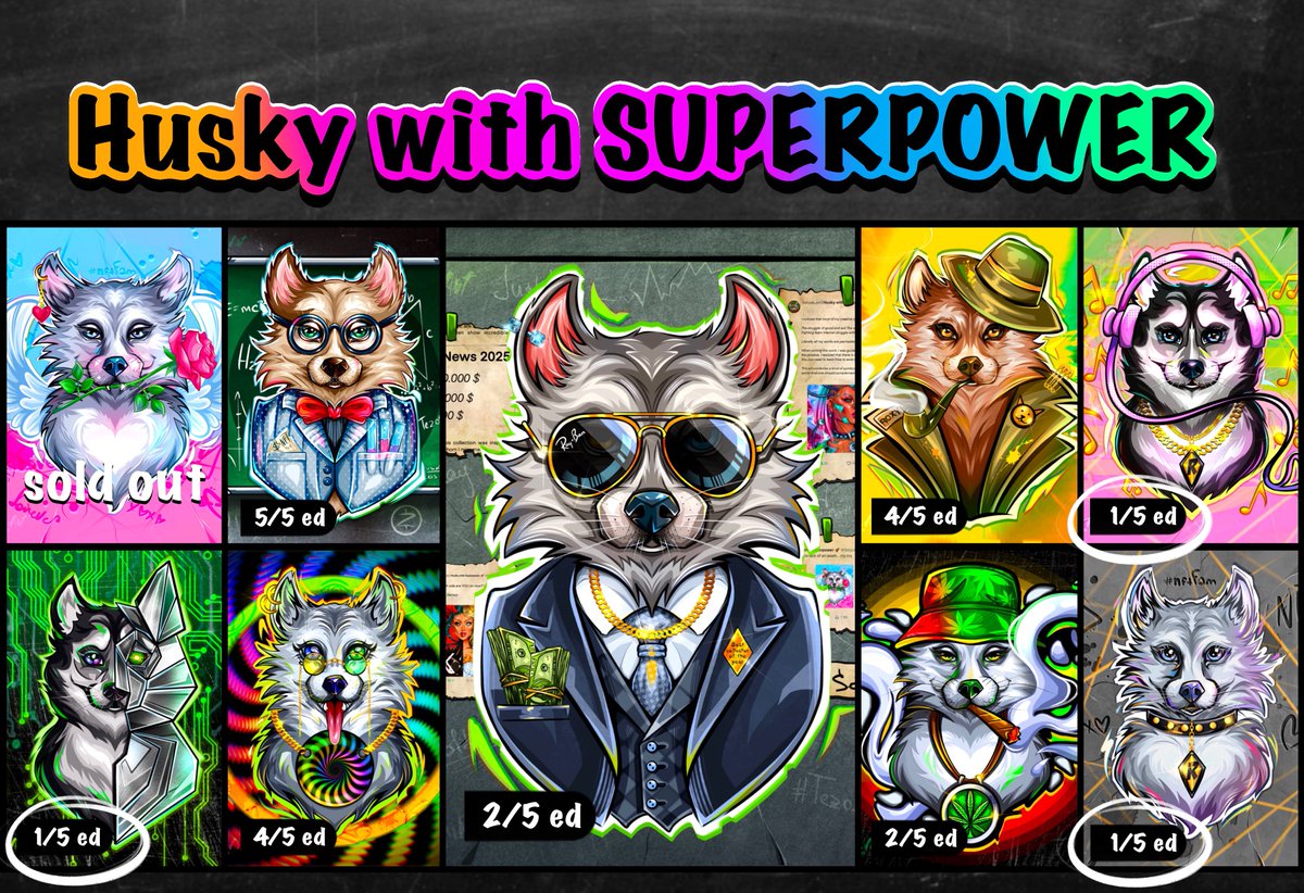 𝐇𝐮𝐬𝐤𝐲 𝐰𝐢𝐭𝐡 𝐒𝐮𝐩𝐞𝐫𝐩𝐨𝐰𝐞𝐫

Super Roxy ⚡️ 
Roxy Pop-STAR⭐️
Cyber-Roxy🌐 

13 $XTZ

is 1 edition left to the SOLD-OUT

Who will take LAST edition?
Who will be my hero?😈

Link in below ⇩