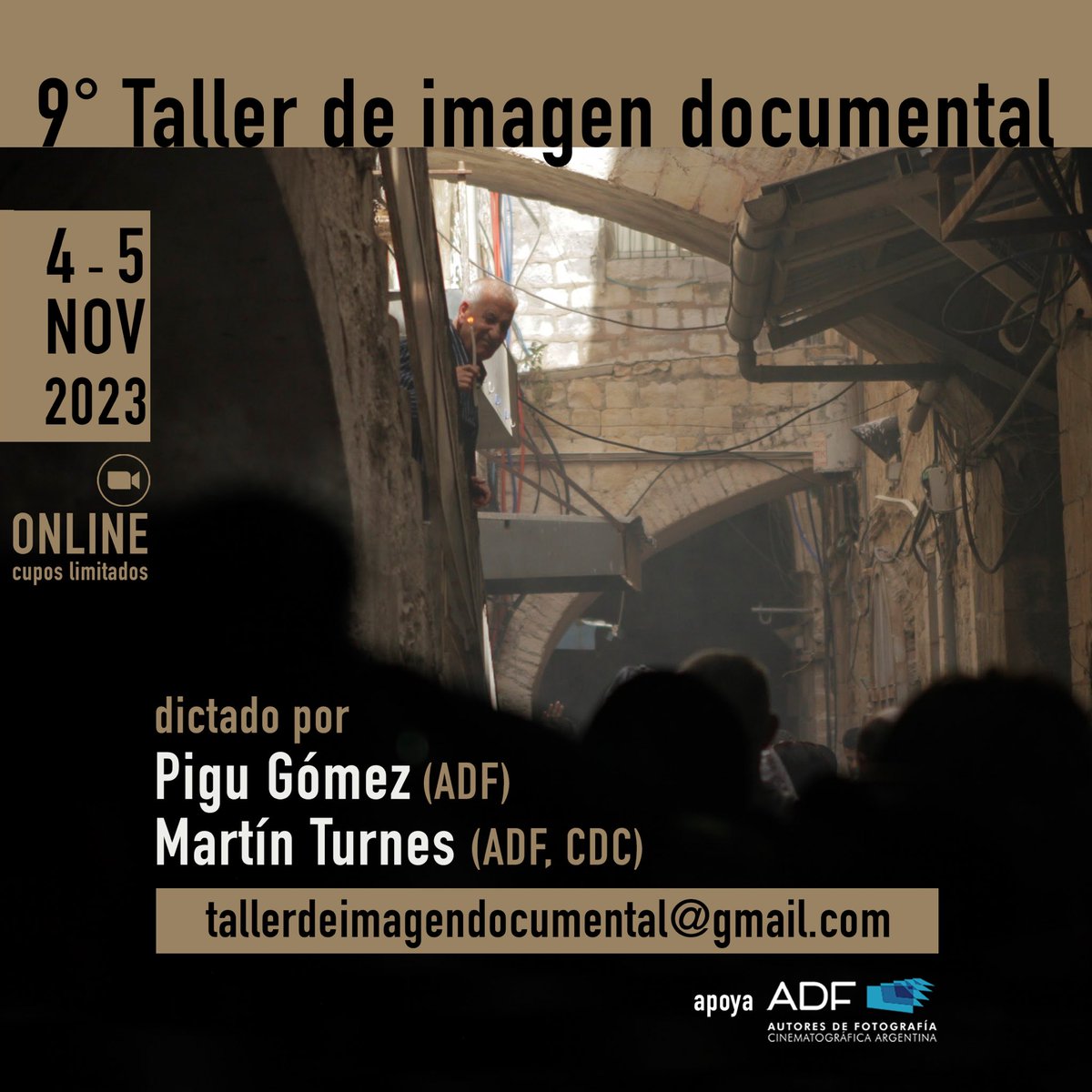 martinturnes's tweet photo. 🎥 9no Taller de Imagen Documental ONLINE

🎬 Dictado por @Pigu_Gomez y @martinturnes con el apoyo de @AdFcine 

🔥4 y 5 de Noviembre 2023, 10 a 13hs (Hora Argentina) Cupos limitados

📲 Consultas: tallerdeimagendocumental@gmail.com

#cine #cinedocumental #direcciondefotografia https://t.co/bwQcl0ZgkN