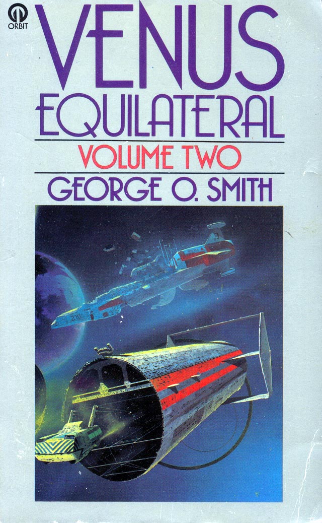 mavmaramis's tweet photo. George O. Smith, Venus Equilateral: Volume One / Volume Two, Orbit/Futura, 1975. Cover: Chris Foss. #GeorgeSmith #ChrisFoss #Orbit #Futura #Venus #equilateral #spacecraft #70sscifiart @thatsgoodweb @afrocosmist @70sscifi @retroscifiart @doberes https://t.co/tsZi2ZTbcK