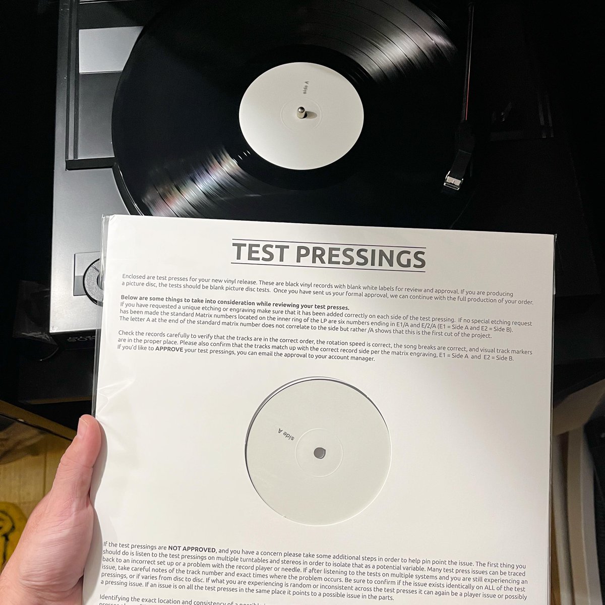 okgoodrecords's tweet image. Some early morning listening. Big news coming soon… 🎧🎶 #vinyl #testpress #comingsoon