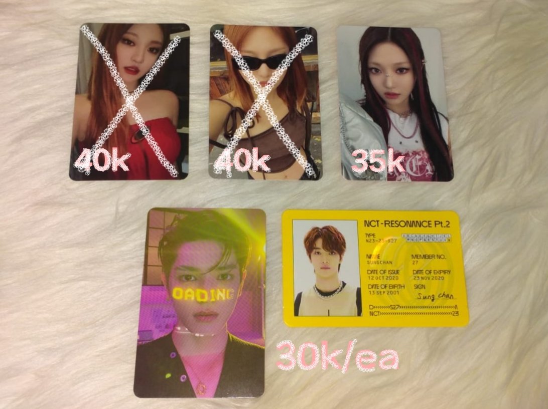 kamarialir's tweet photo. 🖇·˚ ༘ ┊͙ wts [want to sell] AAB AESPA AND NCT !  ˊˎ - 

✧ ningning intro
✧ taeyong odading
✧ idcard sungchan depature ver
✧ album only sticker seoul ver

🏷 ; ningning intro aespa taeyong nct 127 sungchan nct https://t.co/NgPfMLnTMp