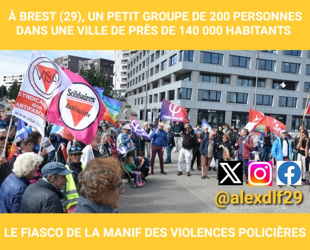 #PISE2027
La manipulation de la #NUPES ne fonctionne plus, l'#ExtremeGauche n'a plus aucune crédibilité 🤦🤦
@DLF_Officiel montre le fiasco de la #ManifDeLaHonte du #23Sept à #Brest 🇨🇵🇨🇵
#Finistère #Quimper #Concarneau #Landerneau #Morlaix
#ViolencesPolicieres
@dupontaignan