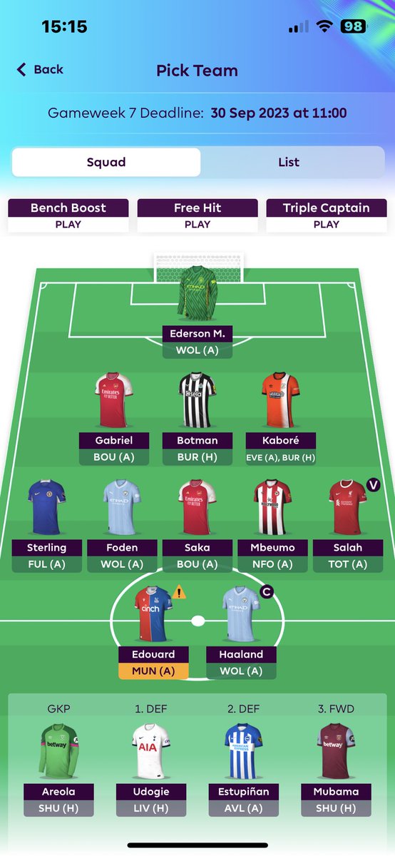 LukeCon22664067's tweet photo. @FPLMattW what would you do with this team? 1 FT https://t.co/CXvmPVne1b