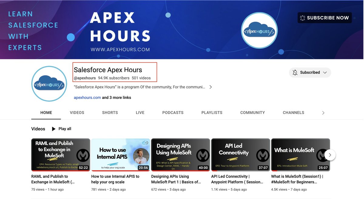 500+ video in #apexHours looks like journey started yesterday only. Thanks you so much to all our audience and speakers to make this community.

Looking forward to for your support for our next milestone 100K follower’s. Help us and subscribe