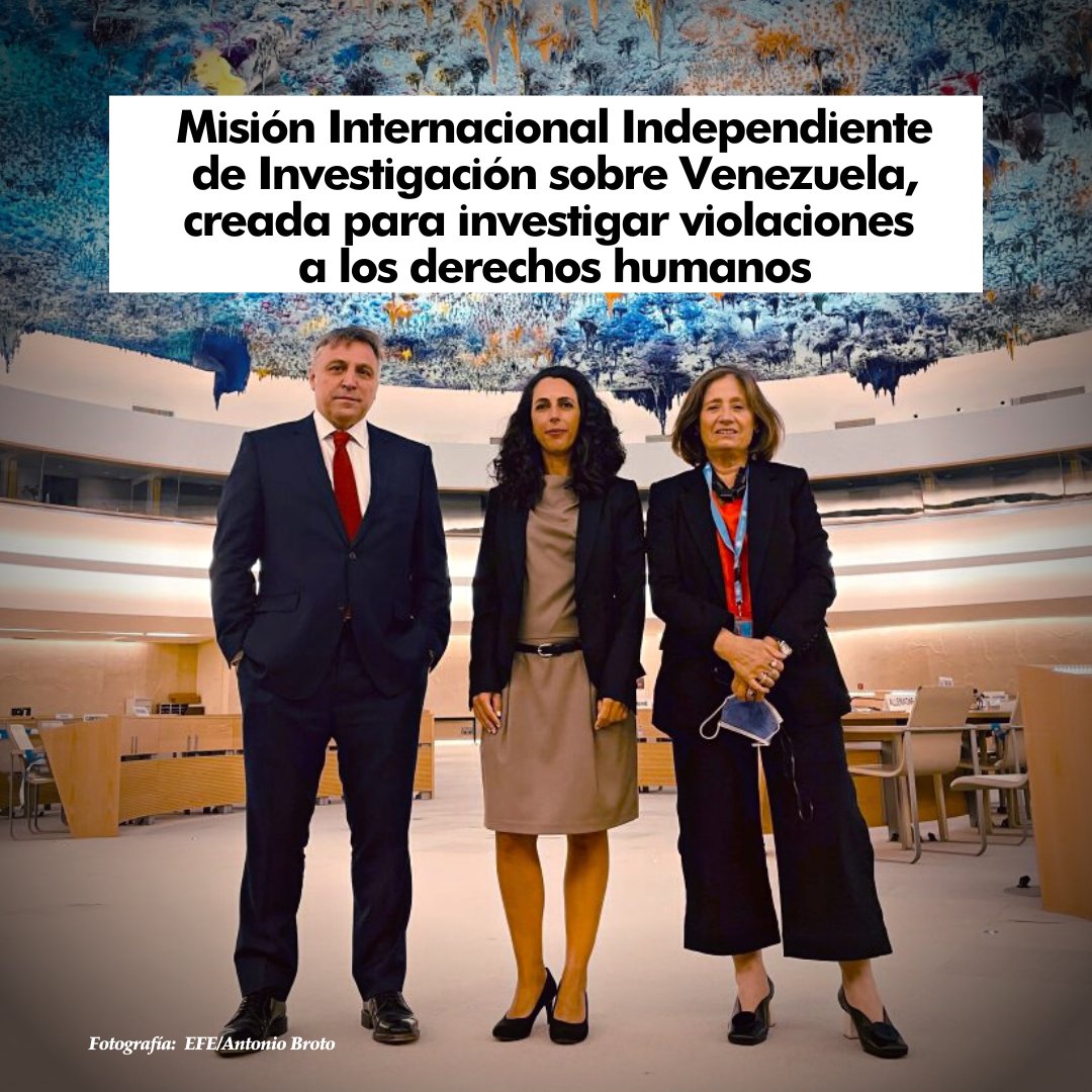 La Misión de la ONU es un equipo de investigación que ha denunciado:

-En Venezuela se han cometido crímenes de lesa humanidad.

-El sistema judicial los mantiene impunes.

-Hay una cadena de mando para esos crímenes.

-La represión sigue intacta y se persigue...
#LaONUdetermina