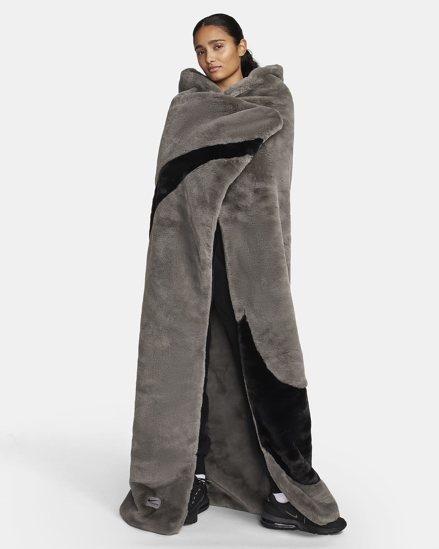 SNKR TWITR on X AD Nike Sportswear Faux Fur Blanket Flat Pewter Black Shop https t kI6XkSmqMJ https t OscTQ9XgLg X