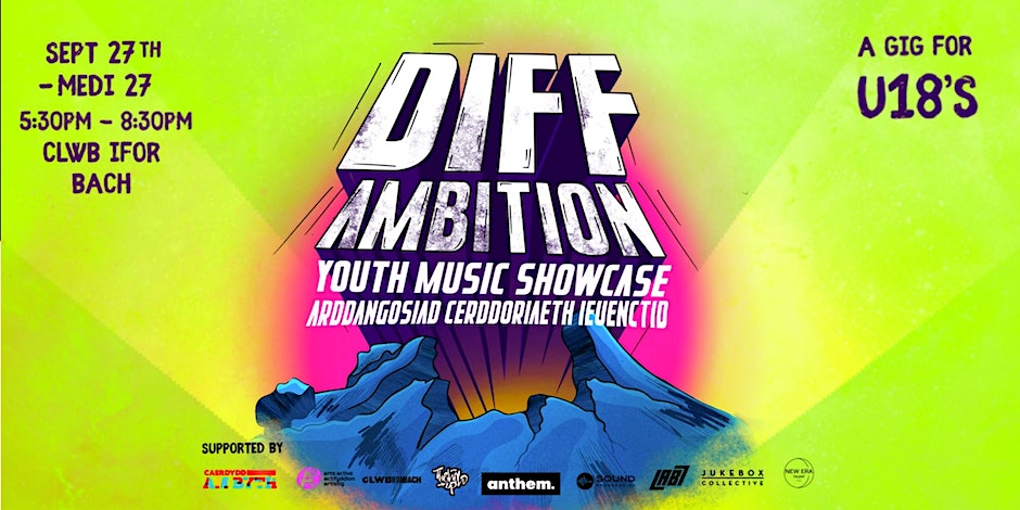 2 days to go! 

Diff Ambition is a series of free live music showcase events for 12-18 year olds. Providing a platform for young performers and attendees to play and experience music in the city!

Supported by @FOR_Cardiff 

Sign up for free here! 
eventbrite.co.uk/e/diff-ambitio…