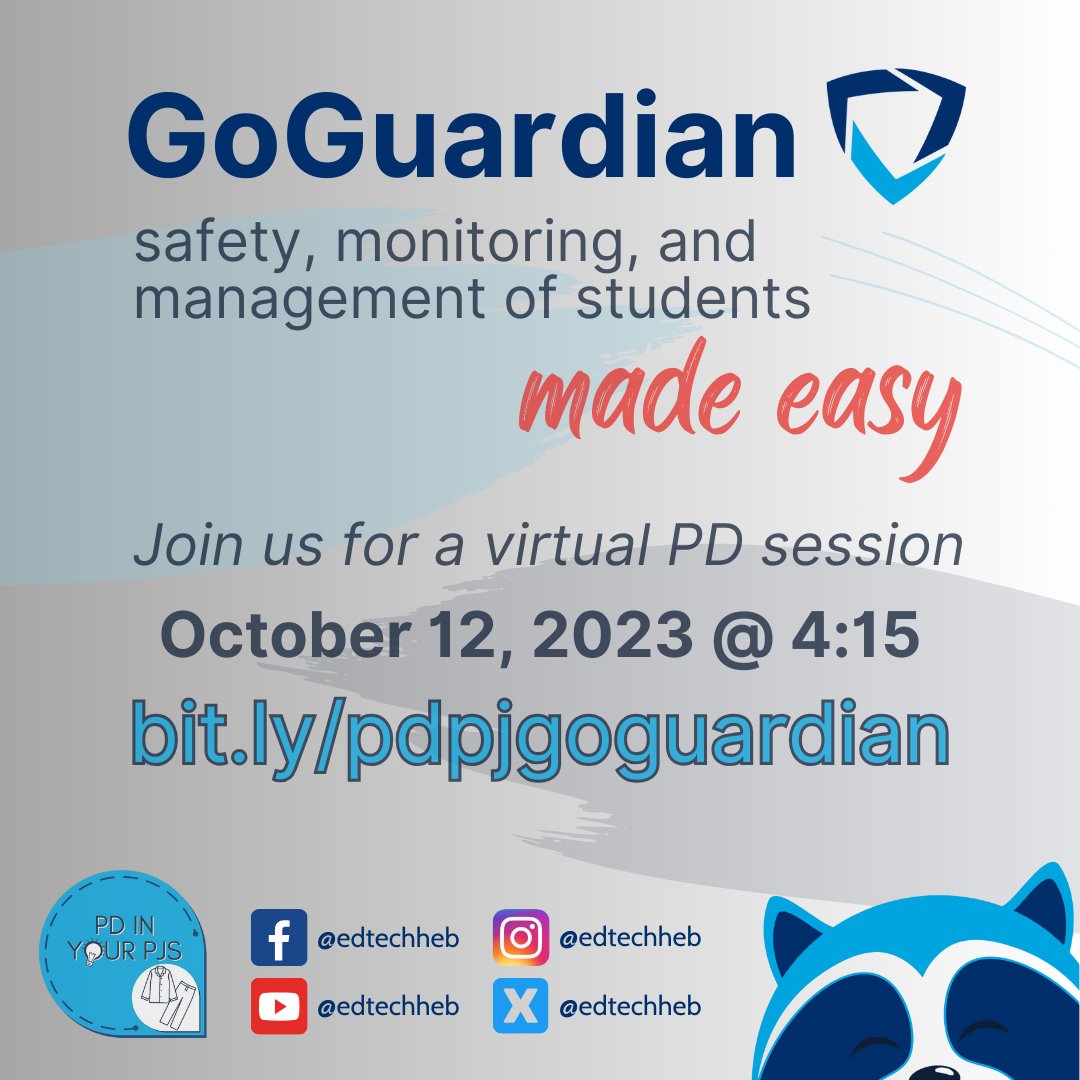 Another ✨FANTASTIC✨ #HEBPJs session is in just ✌️ weeks! Calendar this awesome training opportunity now to learn how to keep your students safe and on task! #EdTechHEB