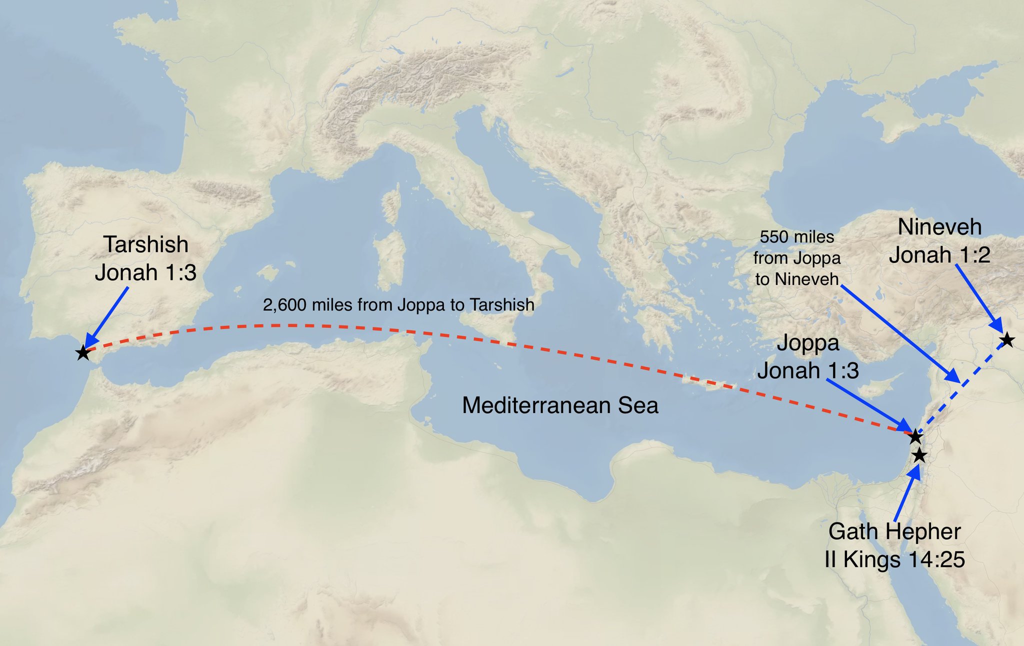 Nineveh And Tarshish Map