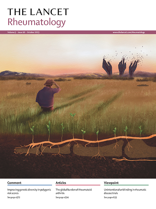 Our Oct issue is live! Including a #GBDstudy on #RheumatoidArthritis, cohort studies on tapering in #SLE and #gout care during the #pandemic, vascular imaging in #SystemicSclerosis, plus much more! thelancet.com/journals/lanrh… Cover by Grace Russell (@Gracie_25)