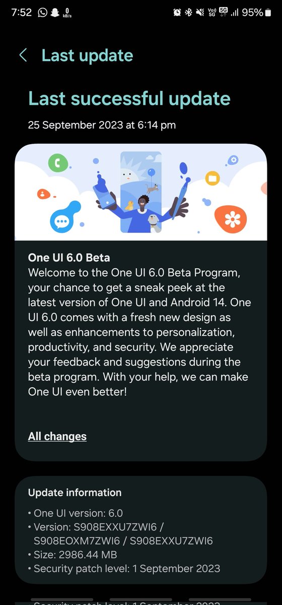 ABHISHEKDOBHAl0's tweet photo. Finally, Samsung has released beta ONU UI 6 update for S22 ultra.. In INDIA ❣️
#S22 #SAMSUNG #S22U #ONEUI #ONEUI6 https://t.co/XmdKFNxRBV