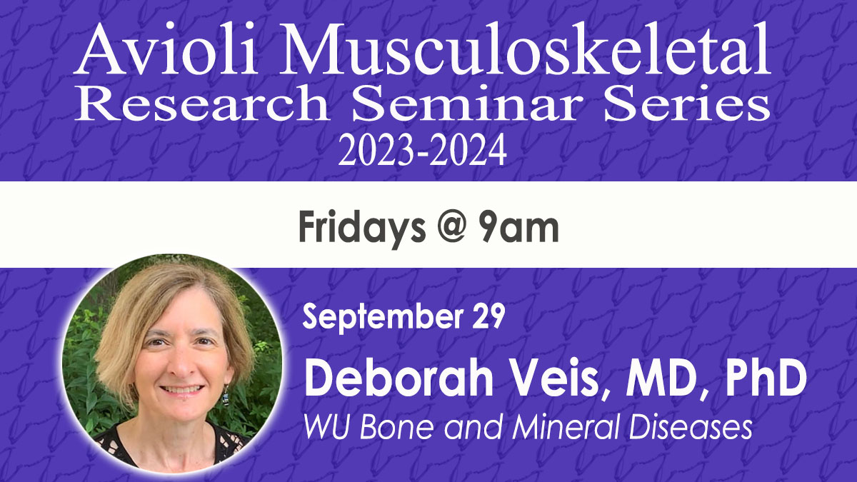 WashU MRC (@washu_mrc) on Twitter photo The Avioli Musculoskeletal Research Seminar Series starts this Friday!
"Beyond RANKL, tumor osteolysis via exosomes"
Info: bit.ly/3ejT7tz
@WashU_BMD,@WUSTLdbbs,<a href="/washu_ortho_res/">WashU Ortho Research</a>,<a href="/WashUBME/">WashU Biomedical Engineering</a>,<a href="/dveislab/">@dveislab</a> The Avioli Musculoskeletal Research Seminar Series starts this Friday!
"Beyond RANKL, tumor osteolysis via exosomes"
Info: bit.ly/3ejT7tz
@WashU_BMD,@WUSTLdbbs,<a href="/washu_ortho_res/">WashU Ortho Research</a>,<a href="/WashUBME/">WashU Biomedical Engineering</a>,<a href="/dveislab/">@dveislab</a>