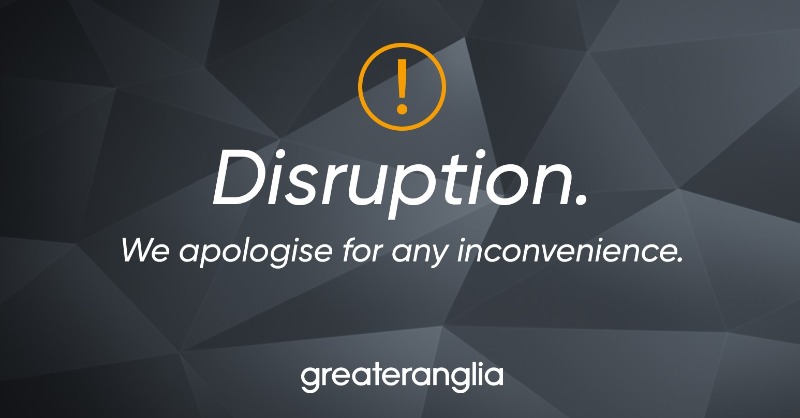 ⚠ - Due to a boat colliding with a bridge at Somerleyton all lines are blocked. Greater Anglia and Network Rail are sorry if your journey has been affected by this disruption.