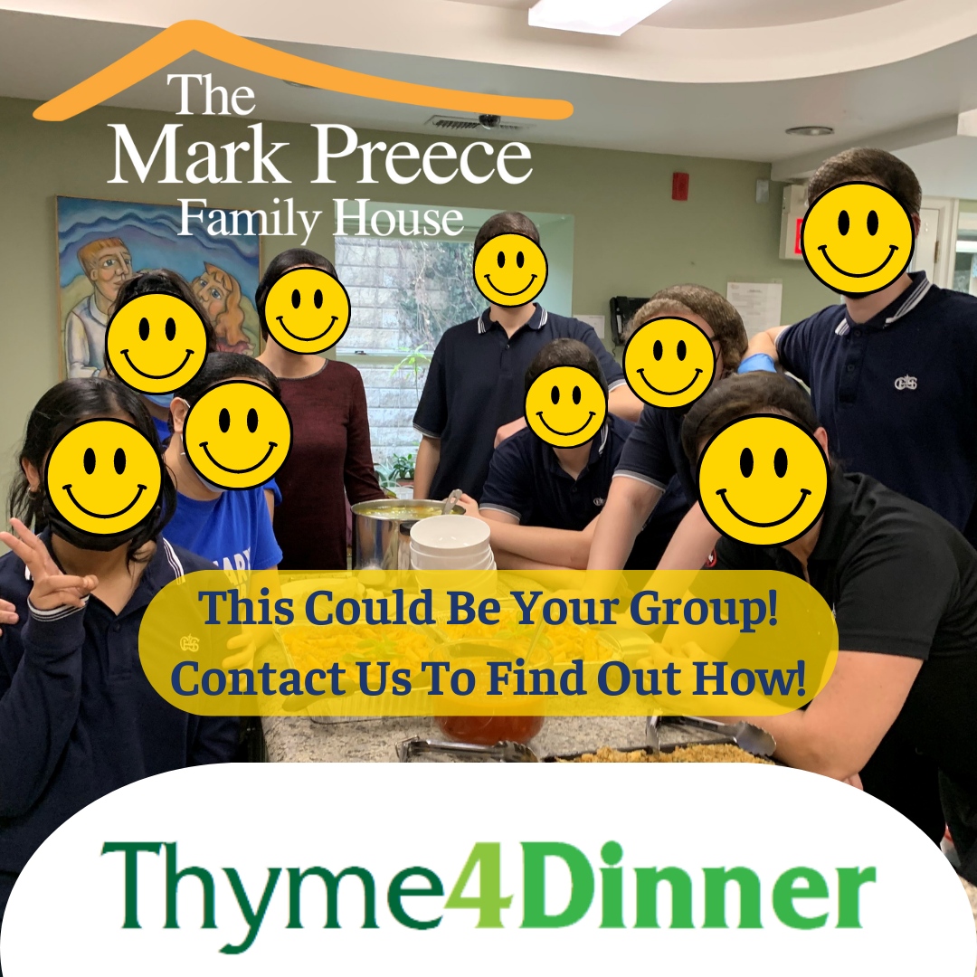 Today is #NationalFoodServiceWorkersDay and The #MarkPreeceFamilyHouse encourages you to help out at #Thyme4Dinner! Contact us to find out how your group or organization can participate by preparing a meal for the families who are staying in the house! markpreecehouse.ca/volunteer