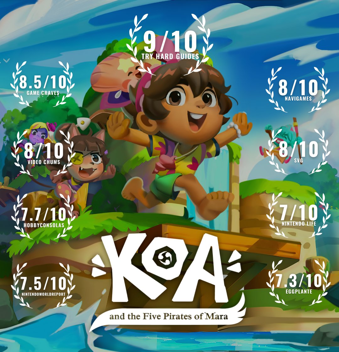 Almost 2 months after Koa and the Five Pirates of Mara launch, the reception and reviews leave us speechless.

There are not enough words to thank you for this ❤️

#indiegame #gamedev