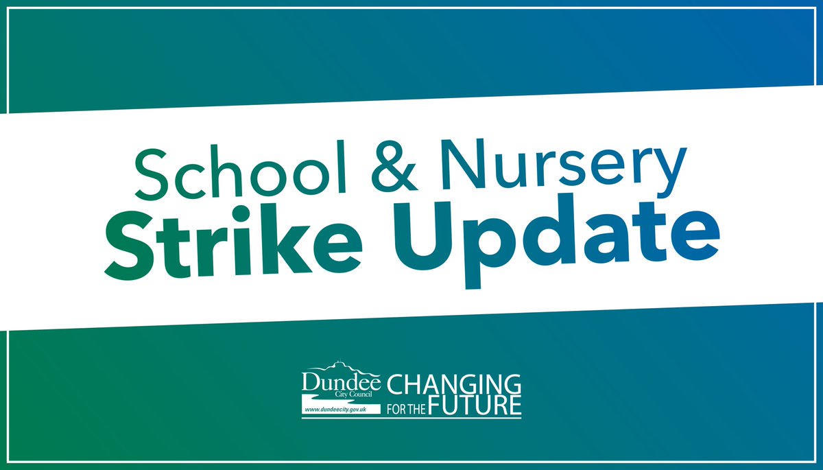 DundeeCouncil's tweet photo. Dundee City Council has been working to open as many of its educational establishments as possible this week during planned strike days.

A full list of each nursery &amp; school along with details about their status from Tuesday to Thursday can be found  - https://t.co/oVh88X5yFO https://t.co/WO13ps0SHd
