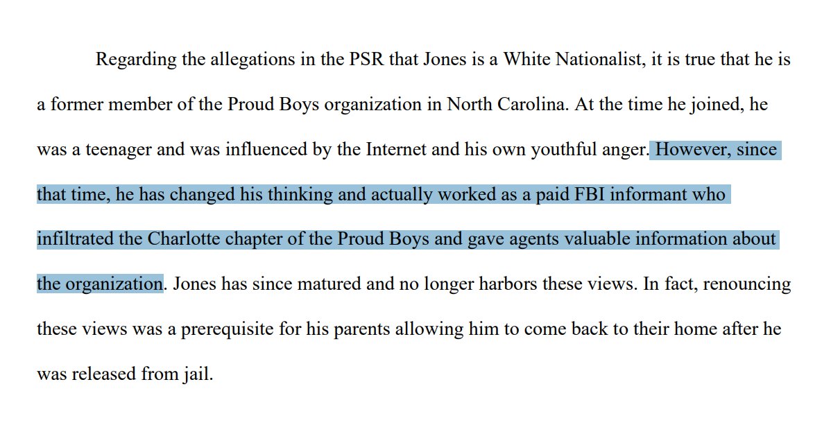 Some days, I need 3 of me. Today is one of those days. NEW: Defense attorney for Michael Jones, suspected FBI informant in the Proud Boys involved in Jan 6, admits in new court filing his client was indeed an informant. I reported on Jones a few months ago...