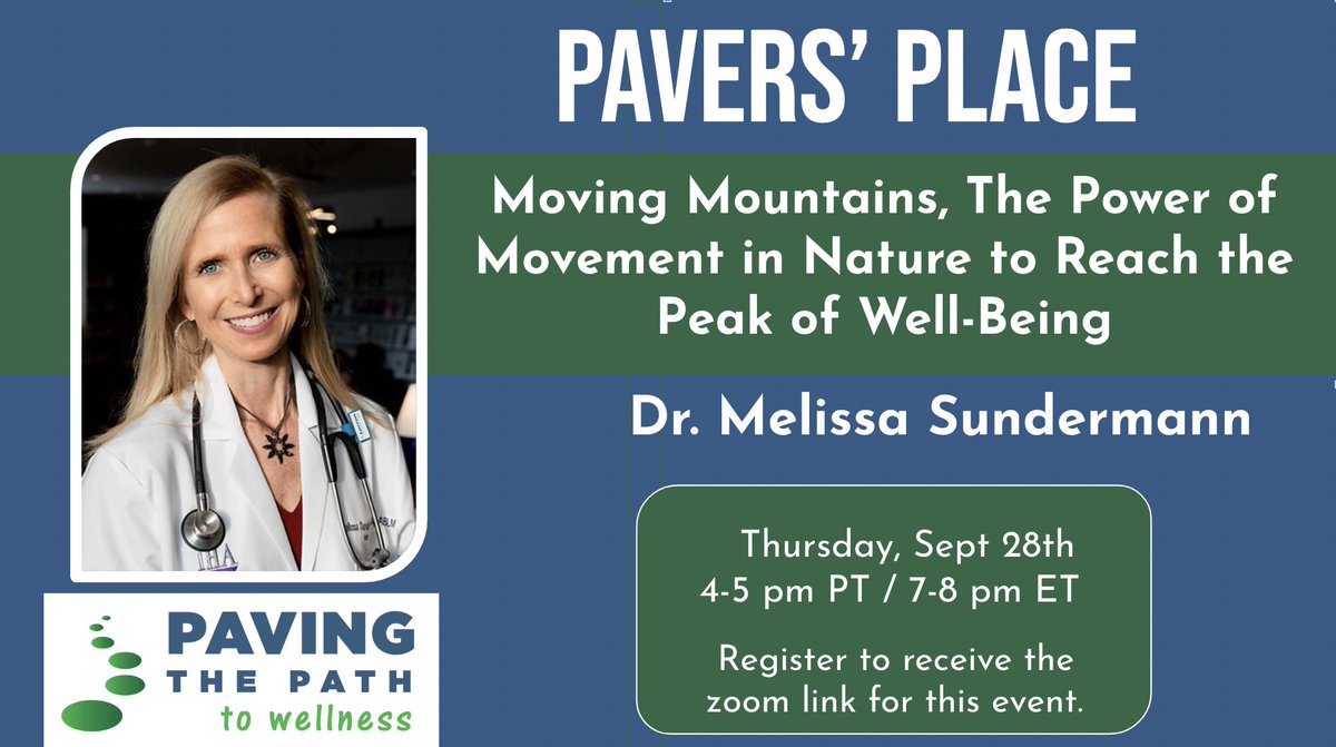 pavingwellness's tweet image. JOIN US THIS THURSDAY!!

We will explore the profound health benefits of engaging in physical activities amidst the beauty of natural environments.

 Click here to register: bit.ly/41sJI6U

#wellbeing #pavingwellness  #paving #wellness #nature #lifestylemedicine