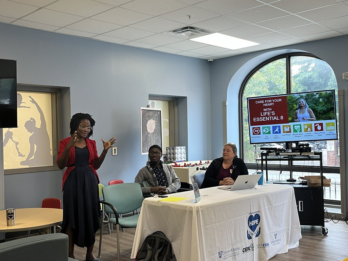 ictrjhu's tweet photo. @ictrjhu is excited to share #HeartHealth information at the @ymca #YatDruidHill in #baltimore this am. Nurse scientists @JHUNursing @bunmiogungbe09 @SAM6AS @AbshireMartha are sharing latest research during our #YellowTableTalk. @American_Heart @CDH_JHU #CEALDMV https://t.co/881Pbto9Su