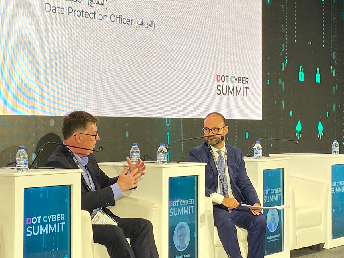 intajICTJO's tweet image. &quot;#Data_privacy laws and sector readiness&quot; panel discussion during #DotCyberSummit with the input from 

Mr. #Stewart_Room
Mr. #Waleed_Bishouty