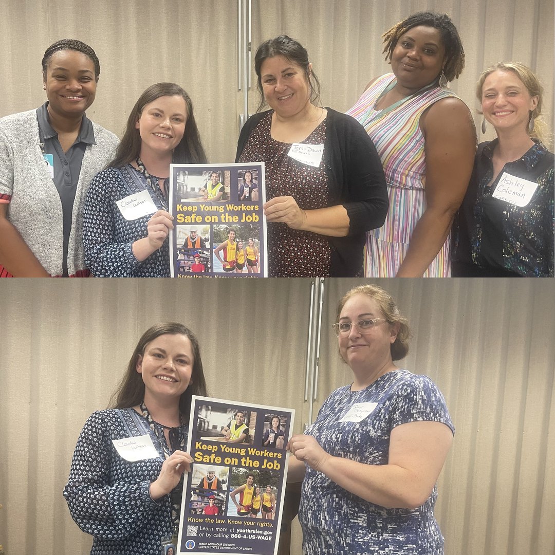 WHD_DOL's tweet photo. Collaborating with partners to raise awareness about #ChildLabor laws is key to ensuring a brighter, safer future for all young workers.

Get more info and find resources:
👉 https://t.co/uS2MlXIZLB

@weareinspiritus @jeffstate @BirminghamYMCA @FSCGivesHope #KeepTeenWorkersSafe https://t.co/M13X0PRdKa