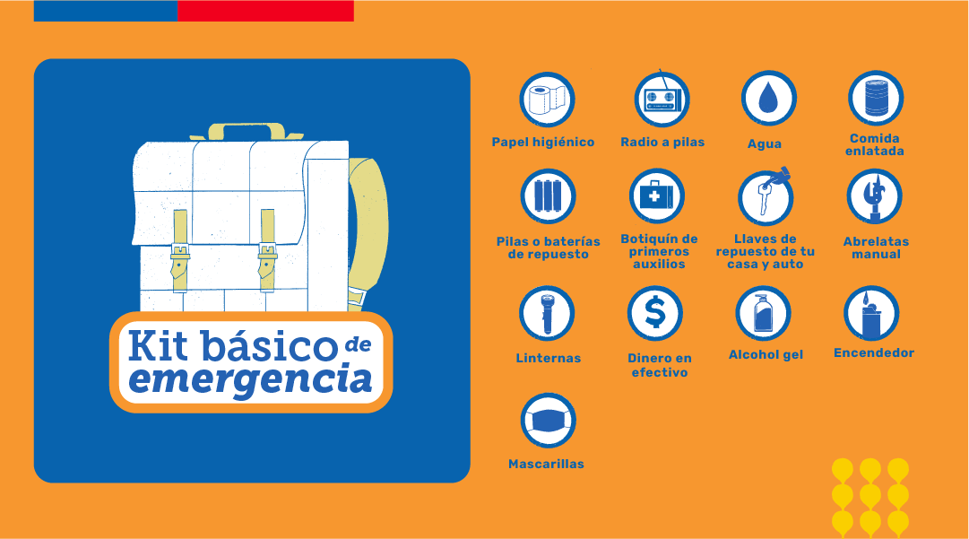 GobiernodeChile's tweet photo. Ante cualquier emergencia debemos estar preparados. Por eso, te recomendamos crear un kit con lo esencial☝🏼 https://t.co/wxhCXll48F