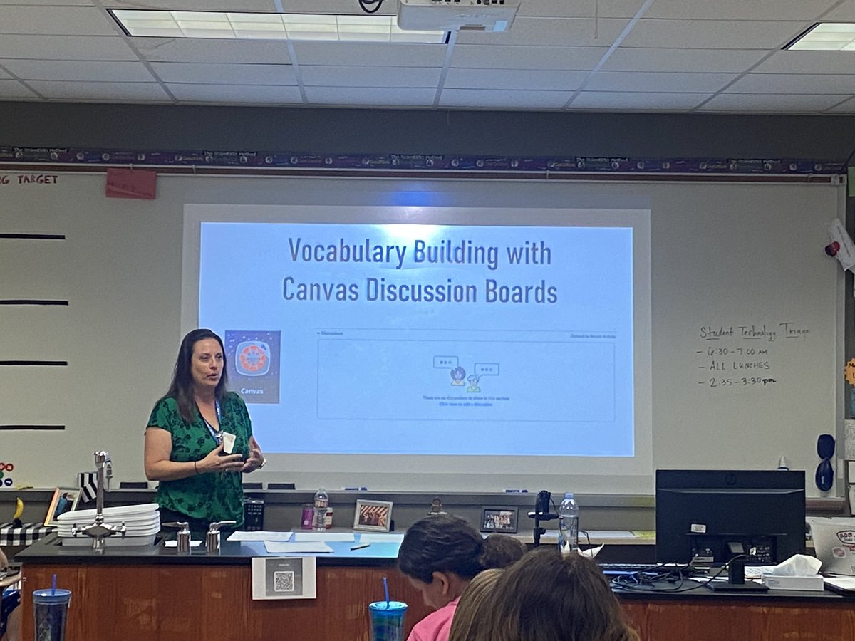 DigitalDixon326's tweet photo. @CCISDLearnTech Holly B. explores using Canvas discussions to give students authentic typing experiences when writing to respond to texts. #ccisdmoments https://t.co/AqPmekJZmI