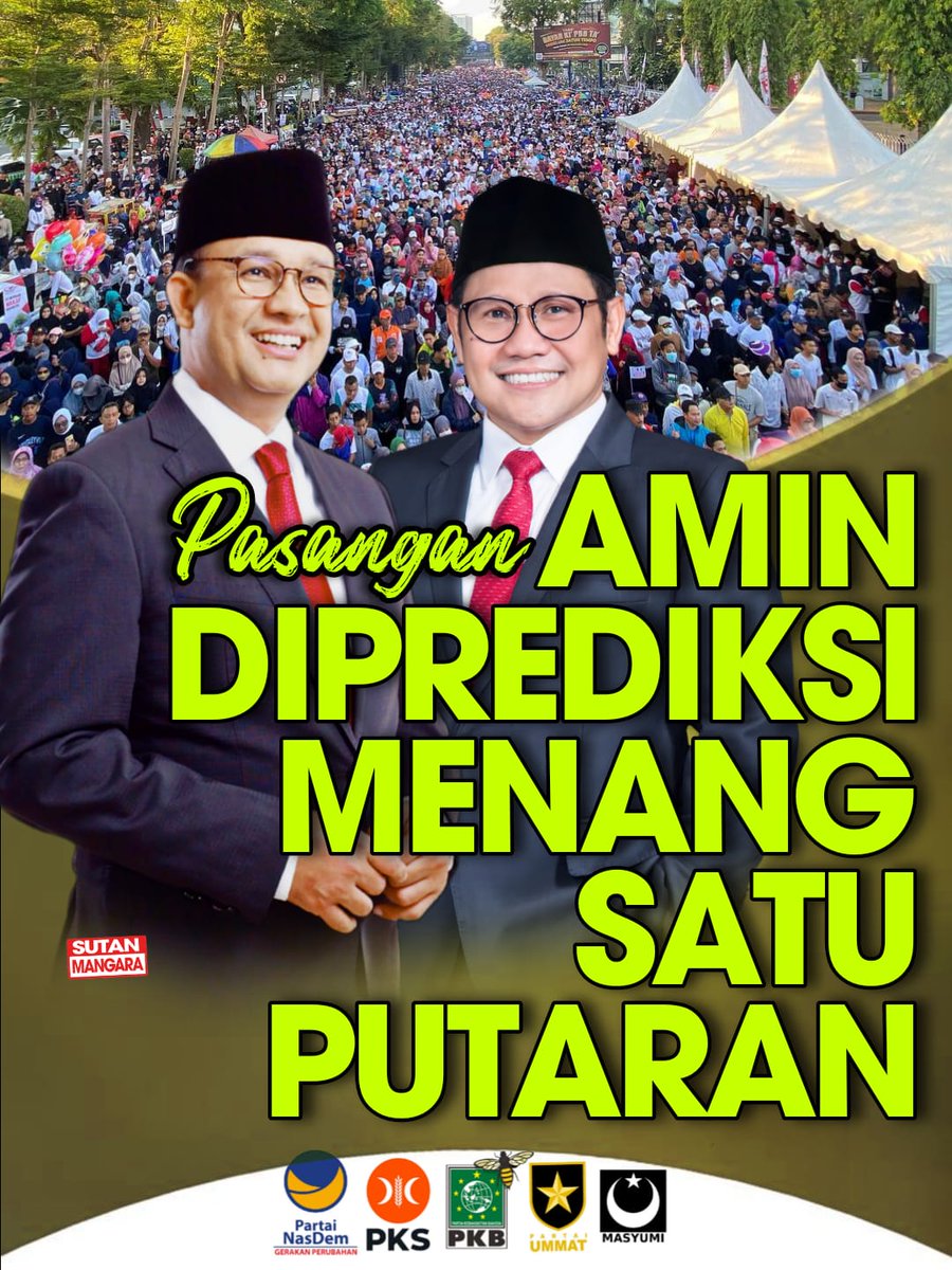 Rakyat Indonesia Memprediksi Pasangan AMIN (Anies Gus Imin) Akan Menang Satu Putaran...