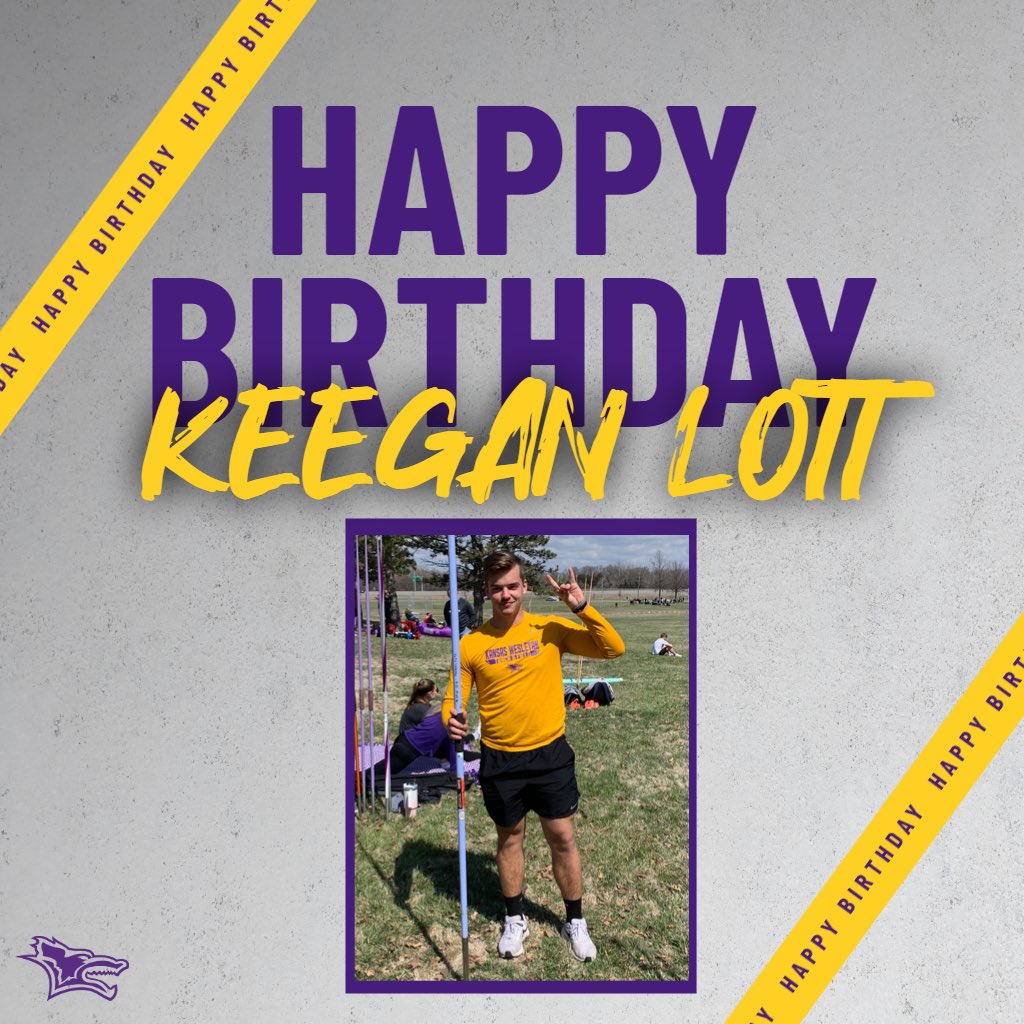 KWU_XC_Track's tweet photo. Give a big happy birthday shoutout to Sophomore Keegan Lott! 

Keegan is an exercise science major from Horton, KS. Keegan was a multiple time All-KCAC performer in the throws last year for the Coyotes! https://t.co/2O0IHL04VH