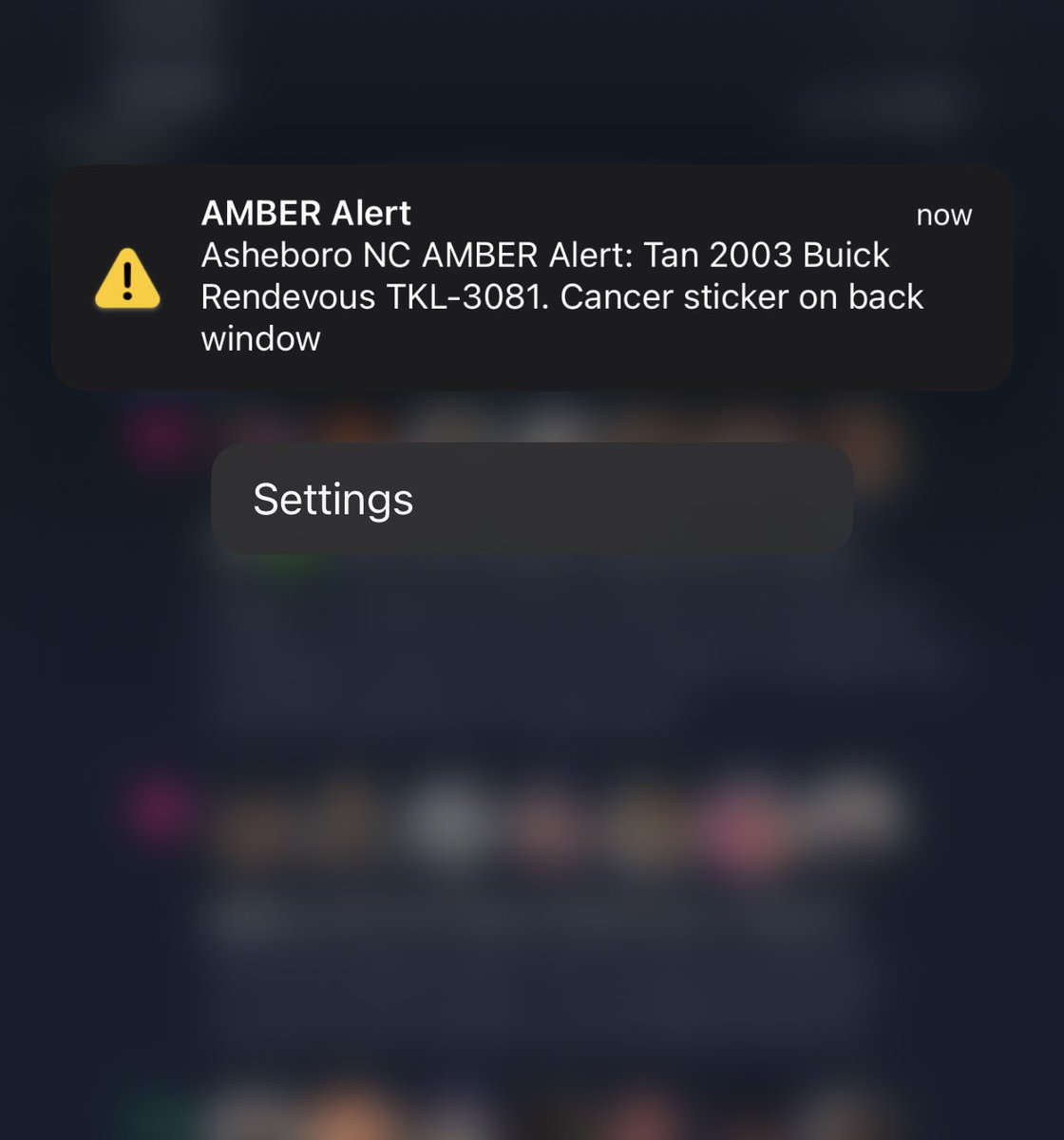 Amber Alert outta Asheboro NC
