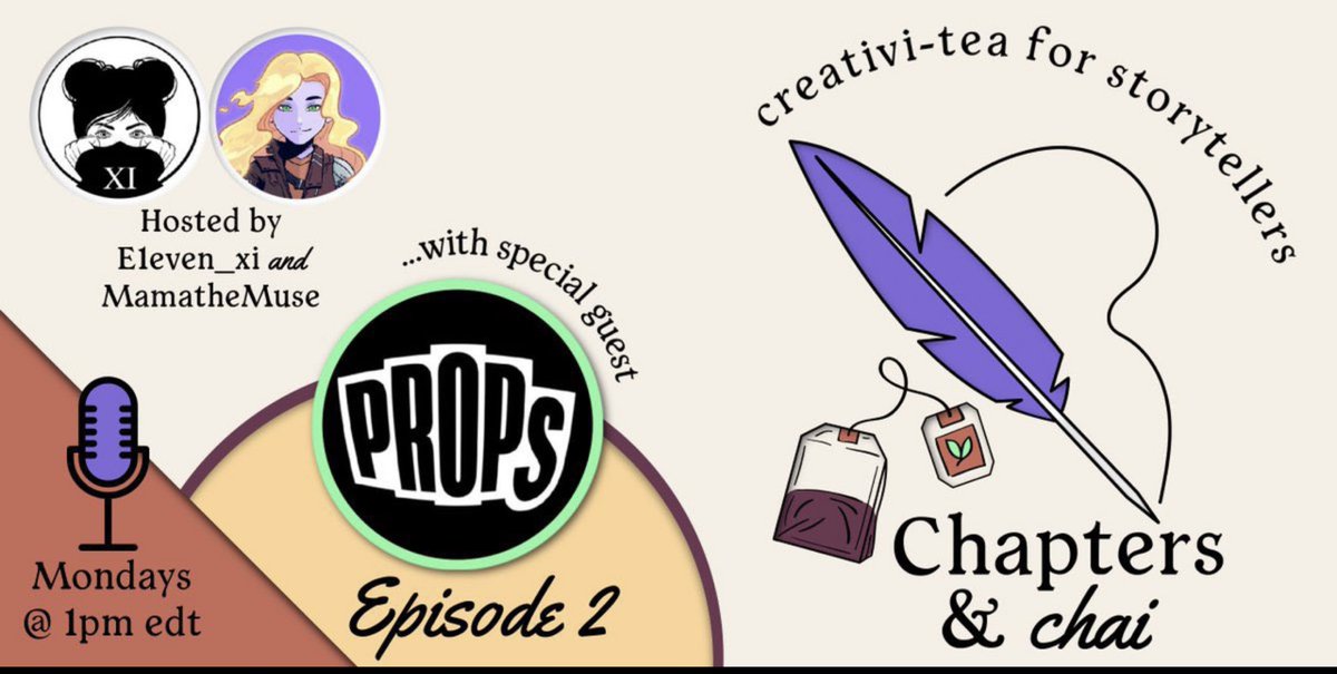 ITS DAY! Starting in just a few hours ⏳

Episode 2 of “𝙲𝚑𝚊𝚙𝚝𝚎𝚛𝚜 🪶 &amp; 𝙲𝚑𝚊𝚒 ☕️” is officially here and it is going to be epic. Joining @MamaTheMuse and myself this week is absolute dream team at <a href="/props/">props</a>! Can you believe it?!

We are going to be talking STORYTELLING and