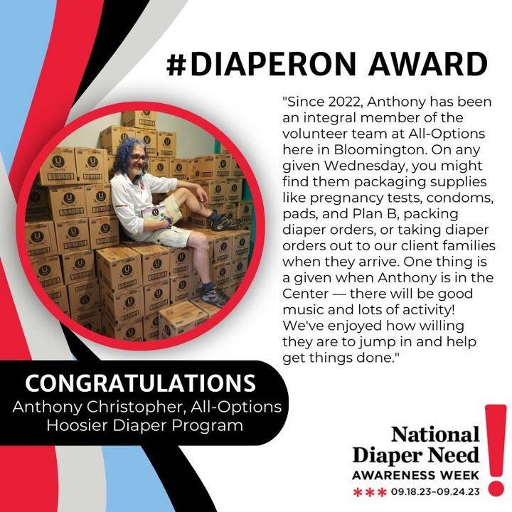A huge congrats to our superstar volunteer Anthony Christopher! The @diapernetwork #DiaperOn award recognizes the amazing folks whose impact on local diaper bank programs goes above and beyond. Thanks for all that you do to help #EndDiaperNeed!