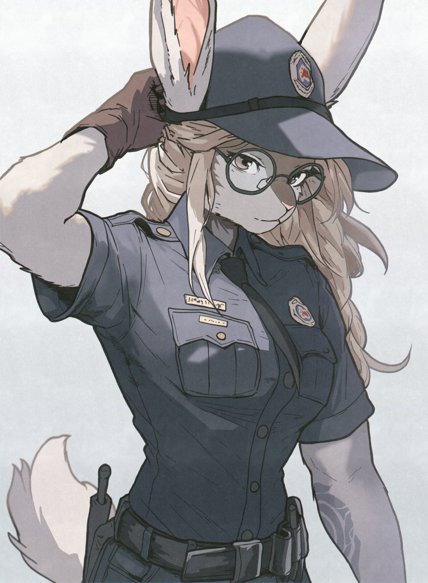 1girl furry female police solo furry uniform police uniform  illustration images