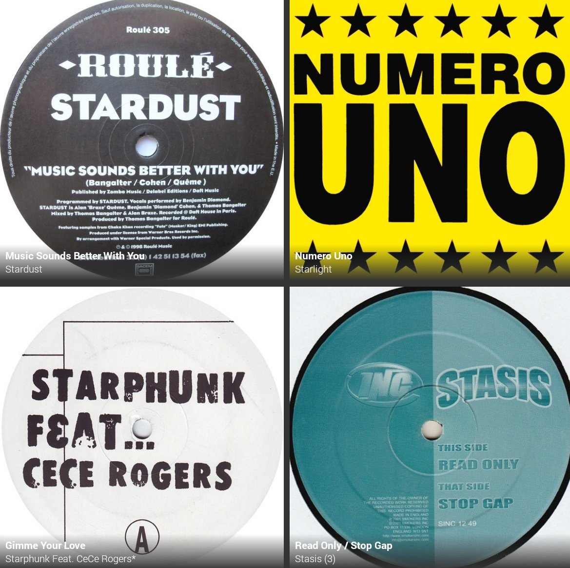 Today -

Stardust (2005)
Starlight (1989)
Starphunk Feat CeCe Rogers (1999)
Stasis (2001)

House, Italo House, Drum N Bass

#vinyl #vinylrecords #records #DrumNBass #dnb #housemusic #italohouse