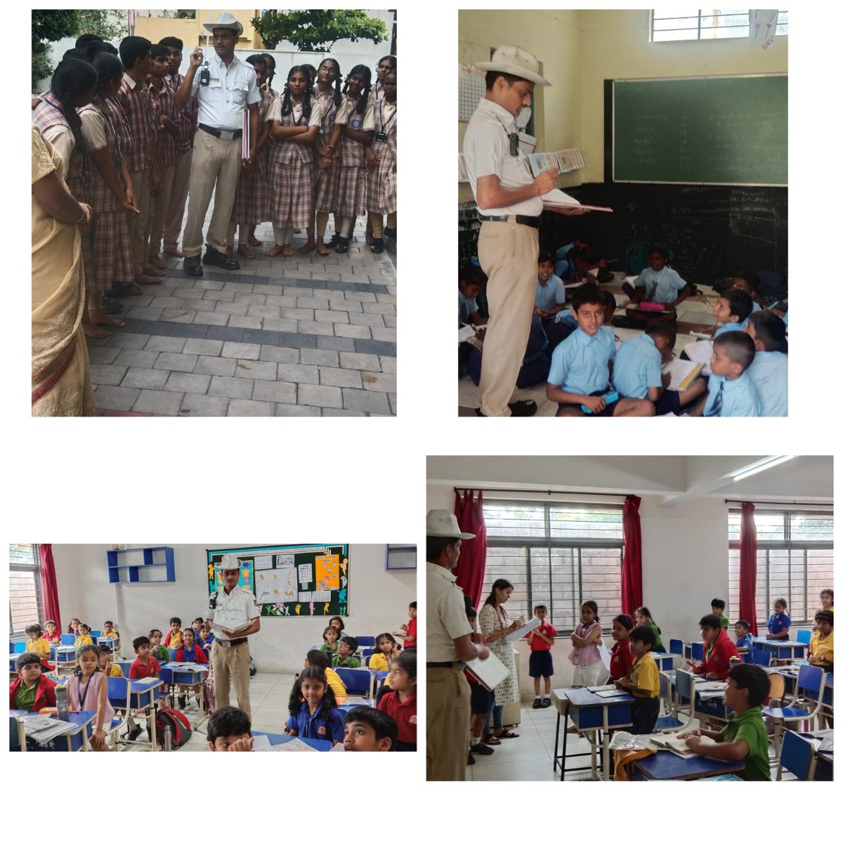 Our staff Gurumurthy voluntarily takes interest in visiting schools and creating traffic awareness to young minds. @blrcitytraffic @DCPTrWestBCP