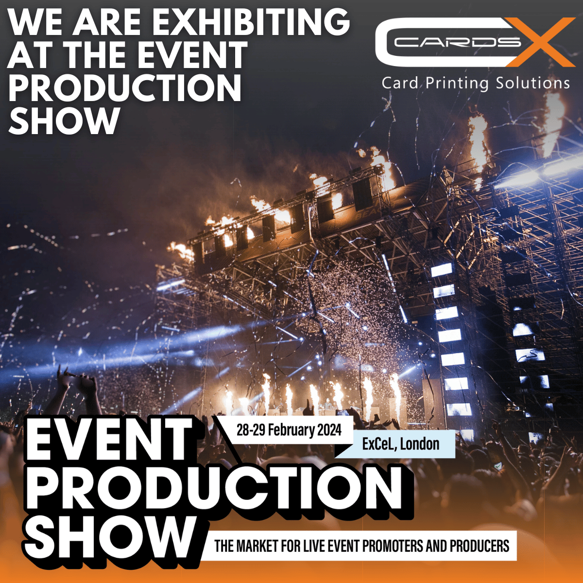 CXgmbh's tweet photo. Don't miss out!

Next year we will be exhibiting at The Event Production Show from the 28th till the 29th of February, so get in touch with our team now to get a meeting booked in!

UK - https://t.co/DKtcRvJBBj - info@cards-x.co.uk

EU - https://t.co/BKf9ho5WYD - info@cards-x.com https://t.co/Wq9GXDUyl6