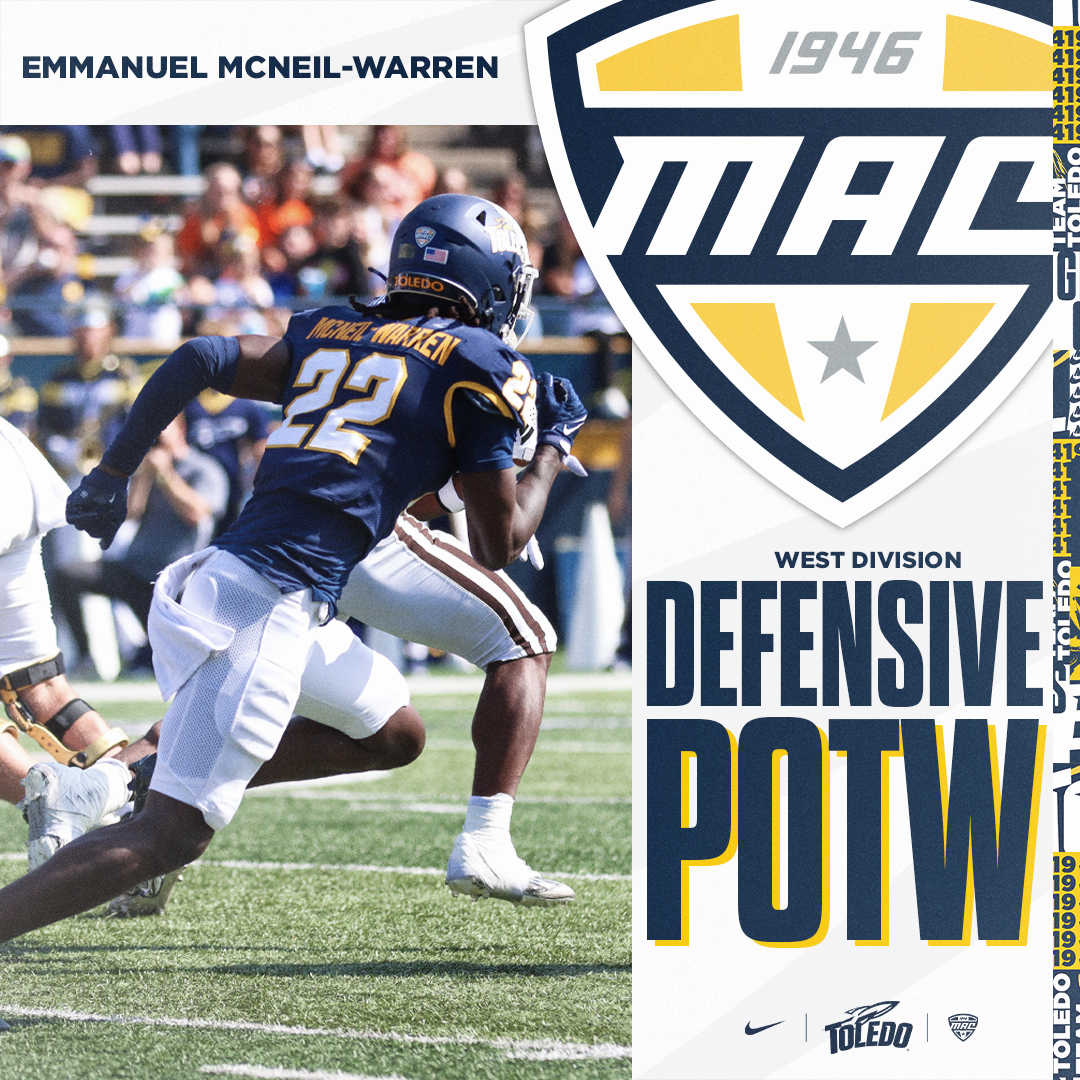 Toledo Football (@toledofb) on Twitter photo ๐๐๐ ๐๐๐๐ ๐๐๐
๐๐๐๐๐๐ ๐๐๐๐๐๐ ๐๐
๐๐๐ ๐๐๐๐
He had a career-high 1โฃ3โฃ tackles and a huge INT in the fourth quarter, congratulations <a href="/McneilEmanuel/">Emmanuel (Eman) mcneil -warren</a>! ๐๐๐ ๐๐๐๐ ๐๐๐
๐๐๐๐๐๐ ๐๐๐๐๐๐ ๐๐
๐๐๐ ๐๐๐๐
He had a career-high 1โฃ3โฃ tackles and a huge INT in the fourth quarter, congratulations <a href="/McneilEmanuel/">Emmanuel (Eman) mcneil -warren</a>!