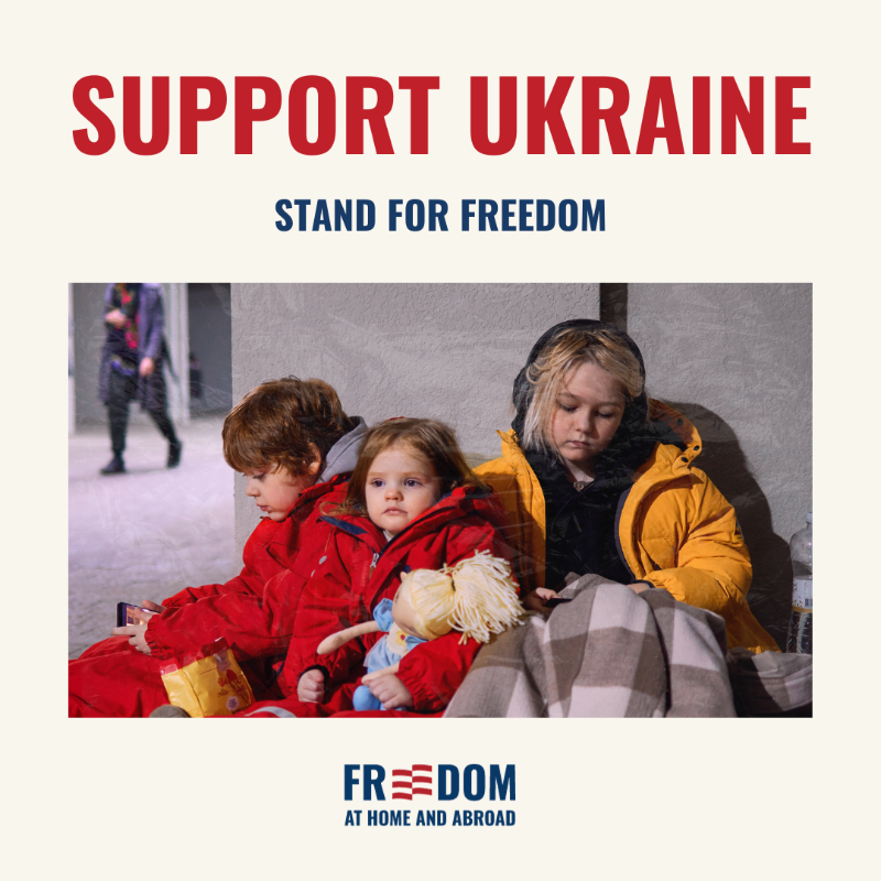 In Ukraine, thousands of children are growing up surrounded by terror. We must stop Russia’s aggression. Follow us as we work for freedom at home and abroad. #StandWithUkraine