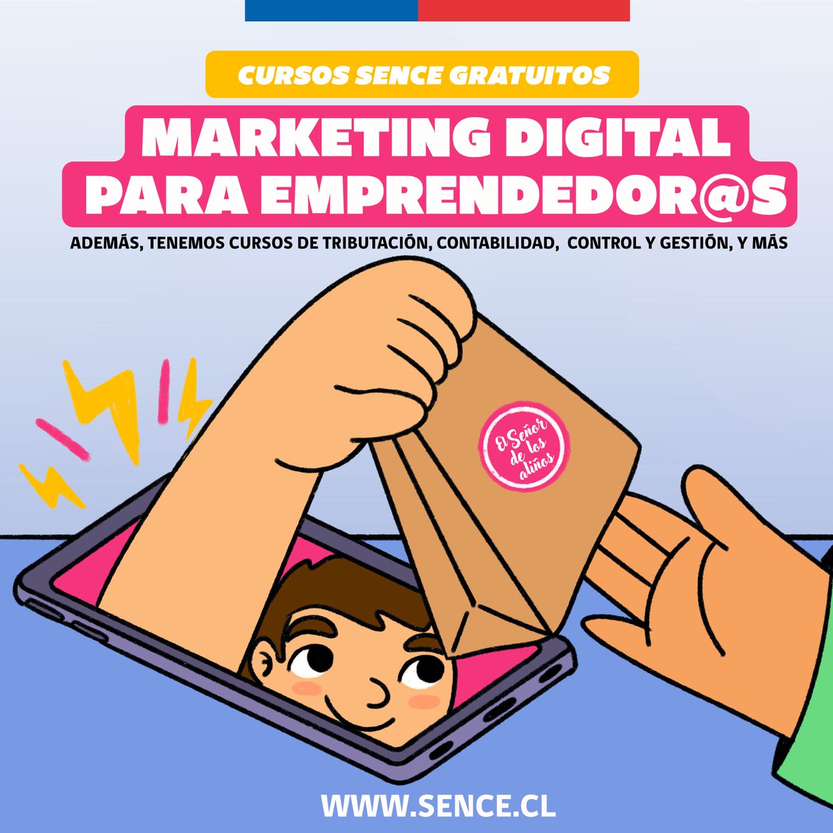 MintrabChile's tweet photo. ¡Son gratis mi bella💅! Micro y pequeñas empresas aún pueden inscribirse en cursos de gratuitos de marketing digital, contabilidad, tributación y más!
Inscríbete en #DespegaMipe de @SenceChile 👉 https://t.co/64BnKxWLuT https://t.co/XOR5IucXR8