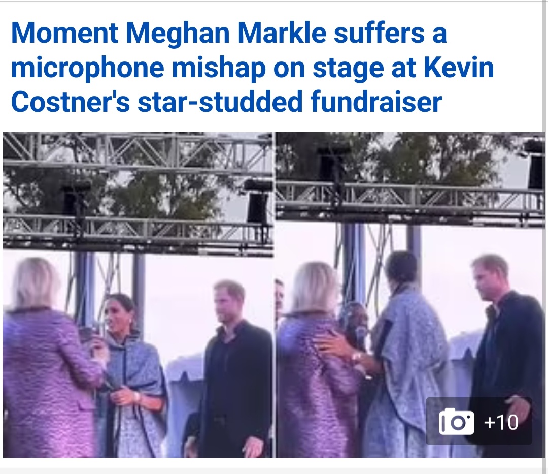 JustGma3's tweet image. This makes me laugh!  While #markle thinks people want to hear from her, no one does!  She thought she was getting that mic so she could talk about herself. no one cares about her! She’s nothing!
#DumbPrinceAndHisStupidWife 
#dumbdailymail #WME