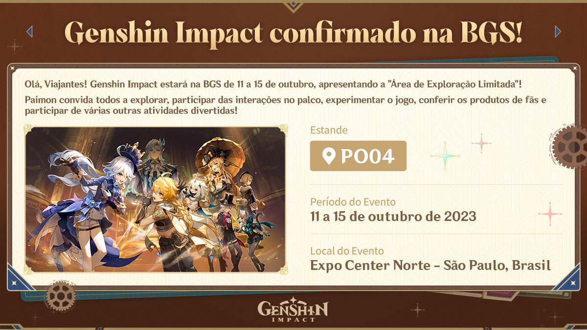 Genshin Impact BR on X: Olá, Viajantes! Como uma boa guia, Paimon revelará  todos os tipos de eventos interessantes que vão acontecer na #BGS! Fiquem  atentos! Para mais informações sobre Genshin Impact