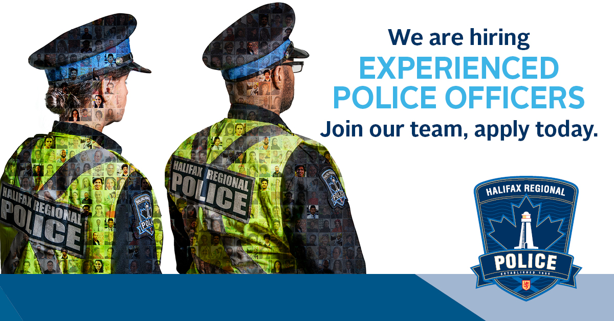 <a href="/HfxRegPolice/">Halifax_Police</a> is hiring experienced police officers. Consider making #HalifaxRegionalMunicipality your home. Join our team &amp; make a difference. For more information or to apply, visit: halifax.ca/HRP-experience…. #JoinHRP