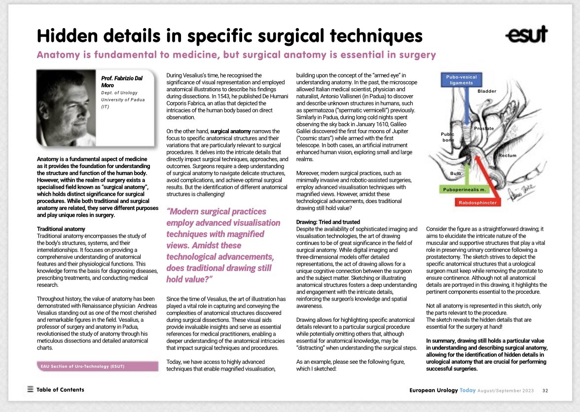 Today my paper on European Urology Today!
…because Anatomy is fundamental to medicine, but surgical anatomy is essential in surgery!!!!!

publications.uroweb.org/view/279748468…
