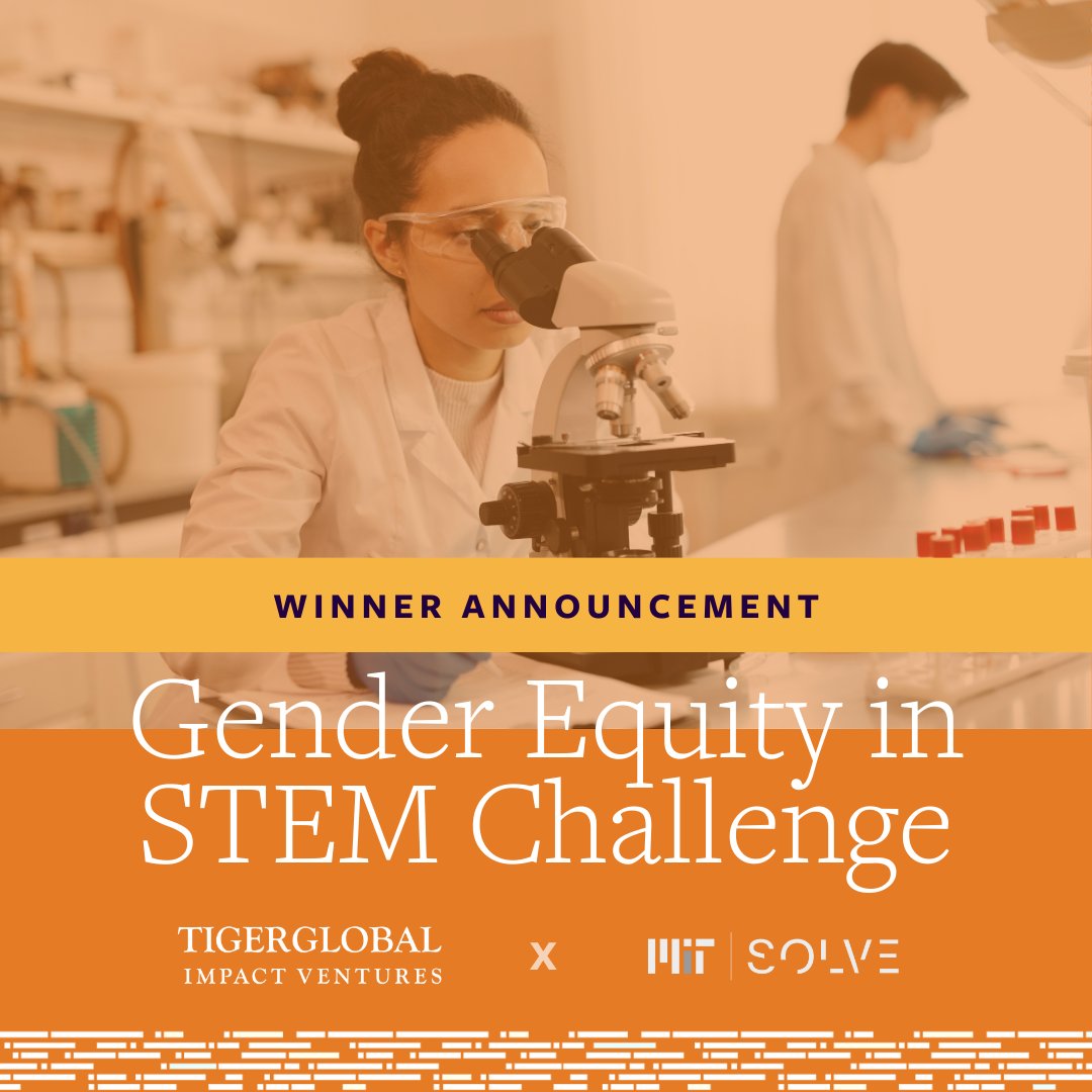 We're thrilled to announce the 7️⃣ winning teams for the #GenderEquity in STEM Challenge sponsored by Tiger Global ImpactVentures These teams are breaking down barriers for women and girls so they can thrive in STEM careers and education! tinyurl.com/2vypce57
