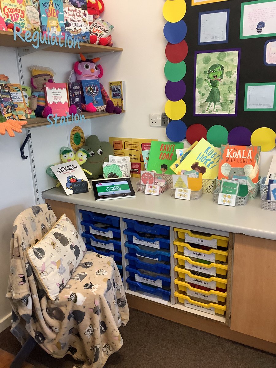 MissGreenBSJS's tweet image. Children are finding our ‘Regulation Station’ very useful ☺️✨